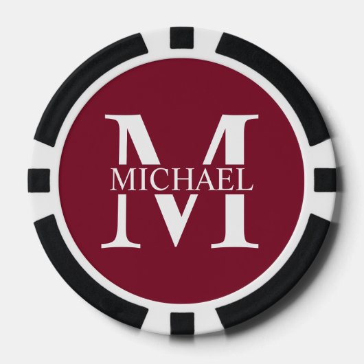 Gepersonaliseerd monogram en naam poker chips (Voorkant)