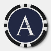 Gepersonaliseerd monogram en naam poker chips (Voorkant)
