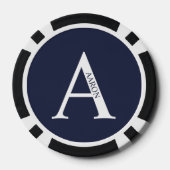 Gepersonaliseerd monogram en naam poker chips (Achterkant)