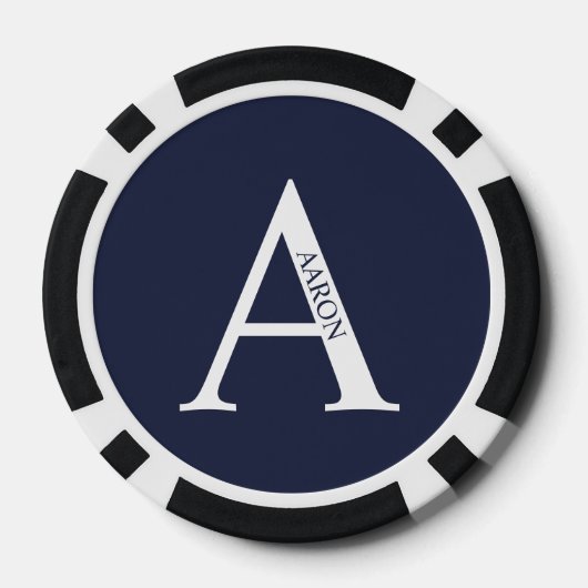 Gepersonaliseerd monogram en naam poker chips (Achterkant)