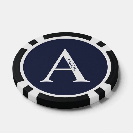Gepersonaliseerd monogram en naam poker chips (Enkel)