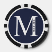Gepersonaliseerd monogram en naam poker chips (Voorkant)