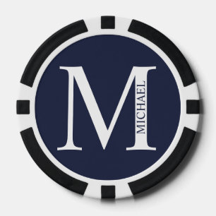 Gepersonaliseerd monogram en naam poker chips