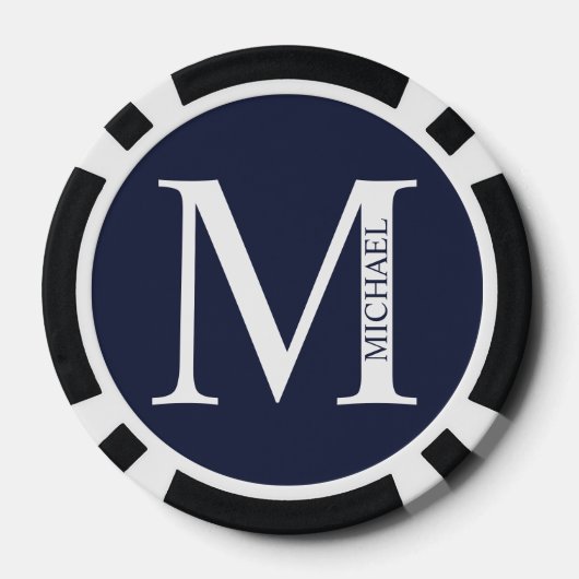 Gepersonaliseerd monogram en naam poker chips (Achterkant)