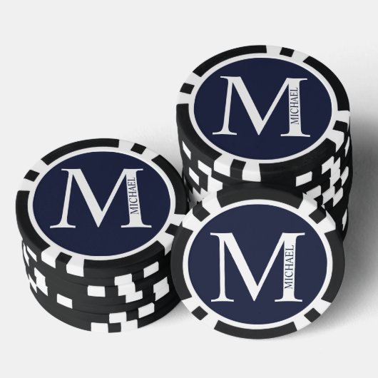 Gepersonaliseerd monogram en naam poker chips (Opstapeling)