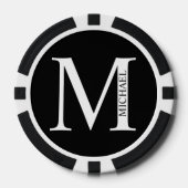 Gepersonaliseerd monogram en naam poker chips (Voorkant)
