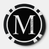 Gepersonaliseerd monogram en naam poker chips (Achterkant)