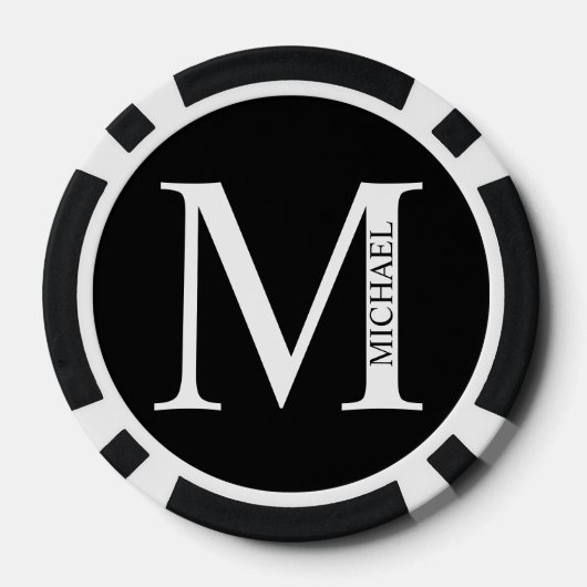 Gepersonaliseerd monogram en naam poker chips (Achterkant)