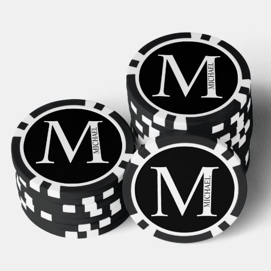 Gepersonaliseerd monogram en naam poker chips (Opstapeling)