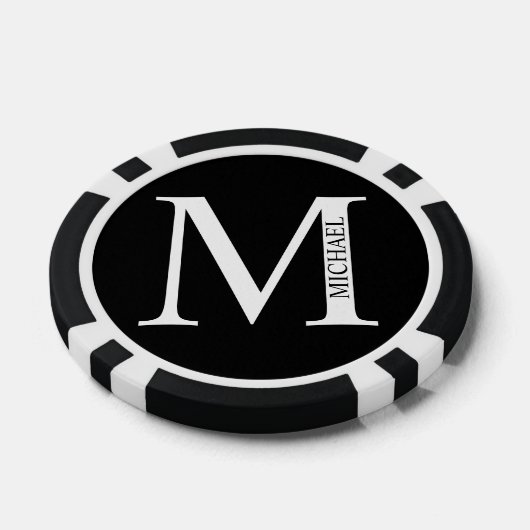 Gepersonaliseerd monogram en naam poker chips (Enkel)
