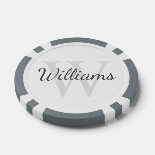 Gepersonaliseerd monogram en naam poker chips (Enkel)
