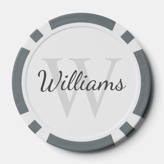 Gepersonaliseerd monogram en naam poker chips (Achterkant)