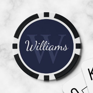 Gepersonaliseerd monogram en naam poker chips