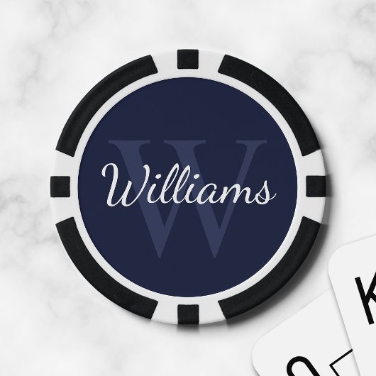Gepersonaliseerd monogram en naam poker chips