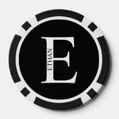 Gepersonaliseerd monogram en naam poker chips (Achterkant)