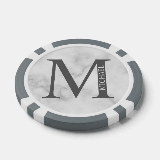 Gepersonaliseerd monogram en naam poker chips (Enkel)