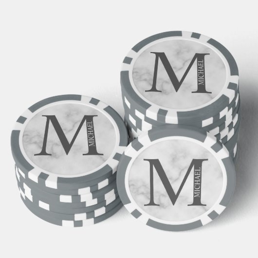 Gepersonaliseerd monogram en naam poker chips (Opstapeling)