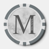 Gepersonaliseerd monogram en naam poker chips (Voorkant)