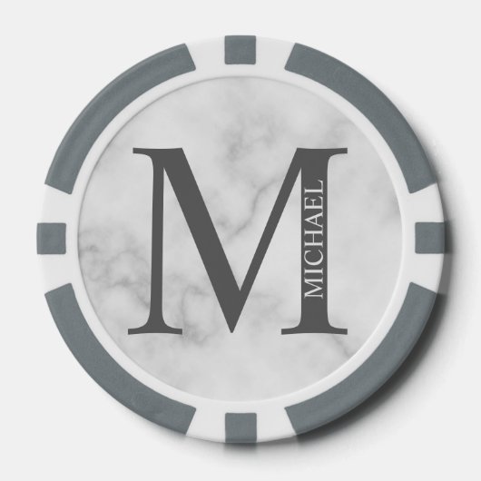 Gepersonaliseerd monogram en naam poker chips (Voorkant)
