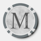 Gepersonaliseerd monogram en naam poker chips (Achterkant)