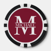 Gepersonaliseerd monogram en naam poker chips (Voorkant)
