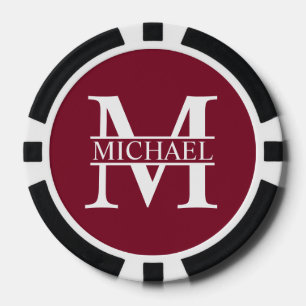 Gepersonaliseerd monogram en naam poker chips