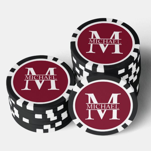 Gepersonaliseerd monogram en naam poker chips (Opstapeling)