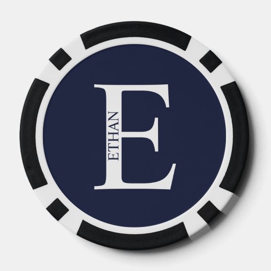 Gepersonaliseerd monogram en naam poker chips (Achterkant)