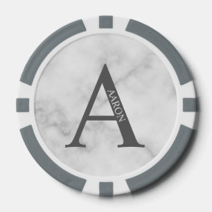 Gepersonaliseerd monogram en naam poker chips