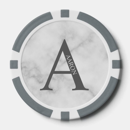 Gepersonaliseerd monogram en naam poker chips (Voorkant)