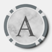 Gepersonaliseerd monogram en naam poker chips (Achterkant)