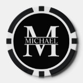 Gepersonaliseerd monogram en naam poker chips (Voorkant)