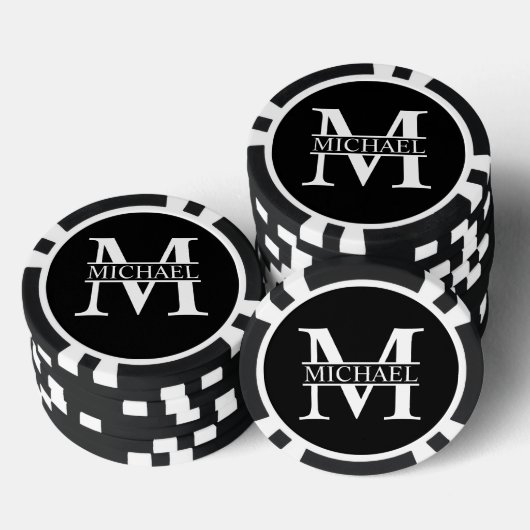 Gepersonaliseerd monogram en naam poker chips (Opstapeling)