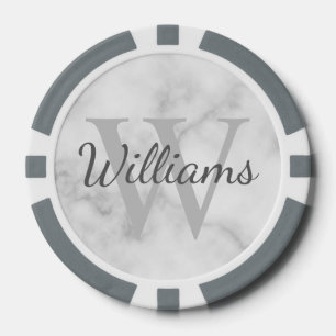 Gepersonaliseerd monogram en naam poker chips