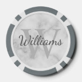 Gepersonaliseerd monogram en naam poker chips (Achterkant)