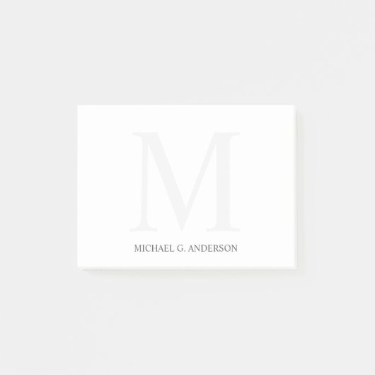 Gepersonaliseerd monogram en naam post-it® notes (Voorkant)