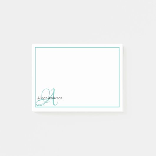 Gepersonaliseerd Monogram en naam Post-it® Notes (Voorkant)