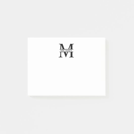 Gepersonaliseerd monogram en naam post-it® notes (Voorkant)