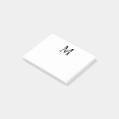 Gepersonaliseerd monogram en naam post-it® notes (Schuin)