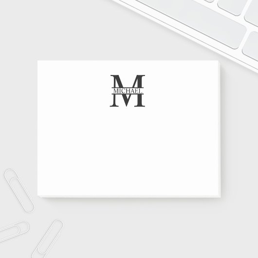 Gepersonaliseerd monogram en naam post-it® notes