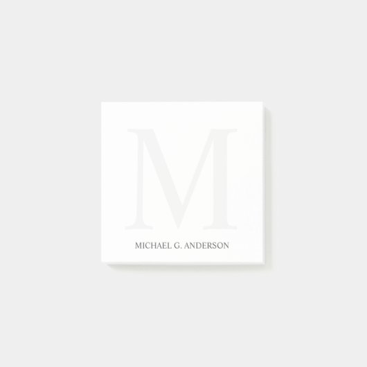 Gepersonaliseerd monogram en naam post-it® notes (Voorkant)