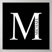 Gepersonaliseerd monogram en naam Poster (Voorkant)