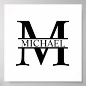 Gepersonaliseerd monogram en naam poster (Voorkant)