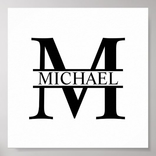 Gepersonaliseerd monogram en naam poster (Voorkant)