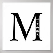 Gepersonaliseerd monogram en naam Poster (Voorkant)