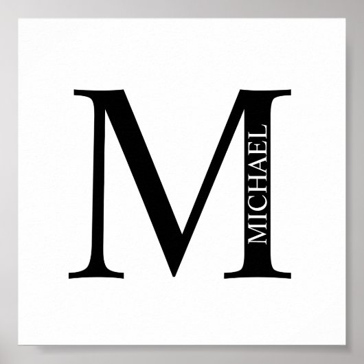 Gepersonaliseerd monogram en naam Poster (Voorkant)