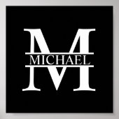 Gepersonaliseerd monogram en naam poster (Voorkant)