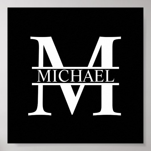 Gepersonaliseerd monogram en naam poster (Voorkant)