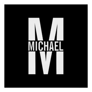 Gepersonaliseerd monogram en naam Poster