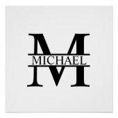 Gepersonaliseerd monogram en naam poster (Voorkant)